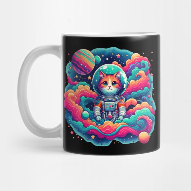 Astronaut Cat: Whimsical Space Kitty by SergioArt